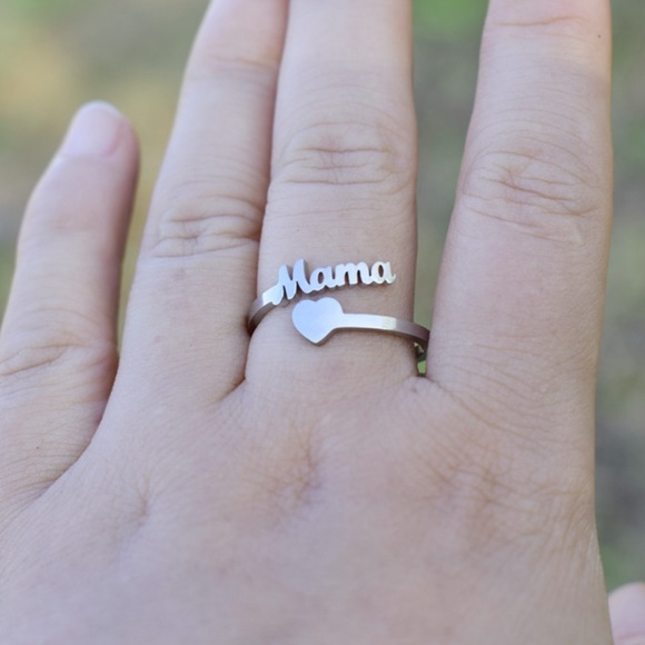 NEW MAMA STERLING STERLING ADJUSTABLE RING, CUTE RING, SHINY RING. - Picture 2 of 7